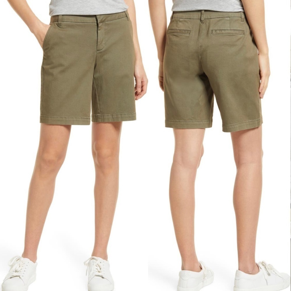 CASLON 9” STRETCH COTTON TWILL GRAY SHORTS NEW